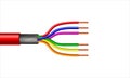 Multicolor Twisted Pair Copper Cable with shield structure. 3d Rendering Vector realistic illustration.