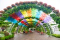 Multicolor umbrellas roof in Dubai miracle garden