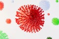 multicolor virus cells on white background. 3d render. illustration Royalty Free Stock Photo