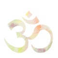 Watercolor decorative Om Aum Symbol Royalty Free Stock Photo