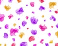 Irregular watercolor background. Abstract stain, multicolor watercolor on white background