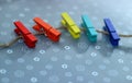 Multicolor wood peg Royalty Free Stock Photo