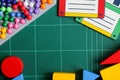 Multicolor wooden bricks,Toys blocks, Copy space ,Education concept. Royalty Free Stock Photo