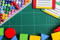 Multicolor wooden bricks,Toys blocks, Copy space ,Education concept. Royalty Free Stock Photo