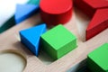 Multicolor wooden bricks,Toys blocks, Education concept. Royalty Free Stock Photo