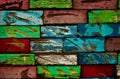 Multicolor Wooden Wall