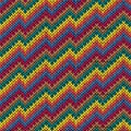 Multicolor zigzag line knitting seamless pattern