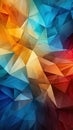 a multicolored abstract background with a red, yellow, blue, and orange design on the left side of the image Royalty Free Stock Photo
