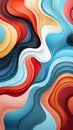 a multicolored abstract background with wavy lines and curves in different shades of blue, red, yellow, orange, and white Royalty Free Stock Photo