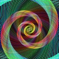 Multicolored spiral fractal design background