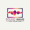 Multicolored abstract fluid sound wave logo Vector illustration design Royalty Free Stock Photo