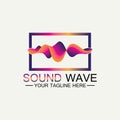 Multicolored abstract fluid sound wave logo Vector illustration design