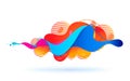 Multicolored abstract fluid sound wave. Vector illustration. Royalty Free Stock Photo