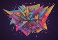 Multicolored abstract geometric composition with sharp, angular Royalty Free Stock Photo