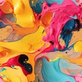 Multicolored abstract paints with hyper-realistic details (tiled)