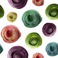 Multicolored abstract stains metallic watercolor seamless pattern Royalty Free Stock Photo