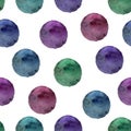 Multicolored abstract stains watercolor seamless pattern Royalty Free Stock Photo