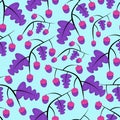 Multicolored acorns pattern. Flat vector illustration