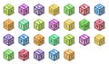 Multicolored alphabet or abc blocks in isometric style, from A to Z Royalty Free Stock Photo