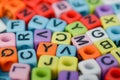 Multicolored Alphabet Blocks for Spelling and Creativity Royalty Free Stock Photo