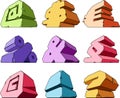 Multicolored alphabet: symbols