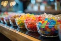 A multicolored array of tempting confections at the candy counter
