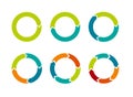 Multicolored arrows in circular motion