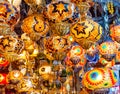 Multicolored authentic lamps Grand Bazaar in Istanbul Royalty Free Stock Photo