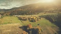 Multicolored autumn highland scenery aerial view