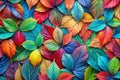 Multicolored Autumn Leaves Abstract Pattern Design Royalty Free Stock Photo