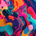 A multicolored background with different shapes and sizes. Generative AI image. Royalty Free Stock Photo