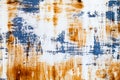 Multicolored background rusty metal surface with blue paint flaking and cracking texture. Royalty Free Stock Photo