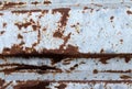 Multicolored background: rusty metal surface with blue paint flaking and cracking texture Royalty Free Stock Photo