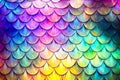 Multicolored background of scales of different colors. Generative AI