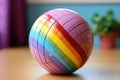 Multicolored ball with the colors of the LGBT community. World globe