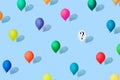 Multicolored balloons as a symbol of heterogeneity of society. modern isometric style.