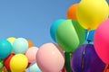 Multicolored balloons in the city festival Royalty Free Stock Photo