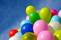 Multicolored balloons in the city festival Royalty Free Stock Photo