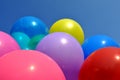 Multicolored balloons in the city festival Royalty Free Stock Photo