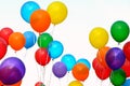 Multicolored balloons in the city festival Royalty Free Stock Photo