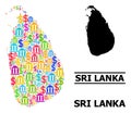 Vector Collage Map of Sri Lanka of Financial and Commerce Icons