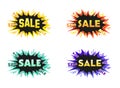 Multicolored banners say about sale and big discounts