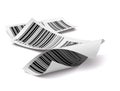 Multicolored barcodes sticker label white