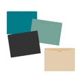 Multicolored blank file jackets with straight cut tabs vector mock-up