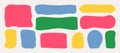 Multicolored blank quote Frames template collection in Doodle style. Hand drawn minimalist Textbox set. Empty text box, speech