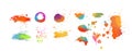 multicolored blots objects. Set of rainbow splashes. vector illustration Royalty Free Stock Photo