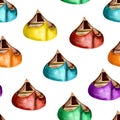 Multicolored boats watercolor seamless pattern Royalty Free Stock Photo