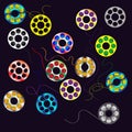Multicolored bobbins for yarn Royalty Free Stock Photo