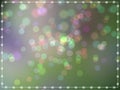 Multicolored bokeh background with outer stripes framed