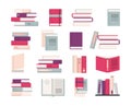 Multicolored books of various authors set